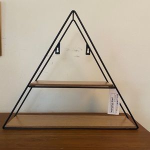 Target black metal and wood Triangle hanging shelf NWT
